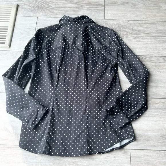 Chico’s Black Polka Dots Stretch Button Down Shirt - Picture 8 of 13